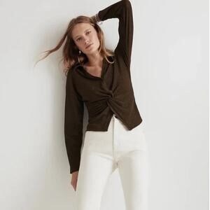 Madewell Twist-Front Long-Sleeve Top
